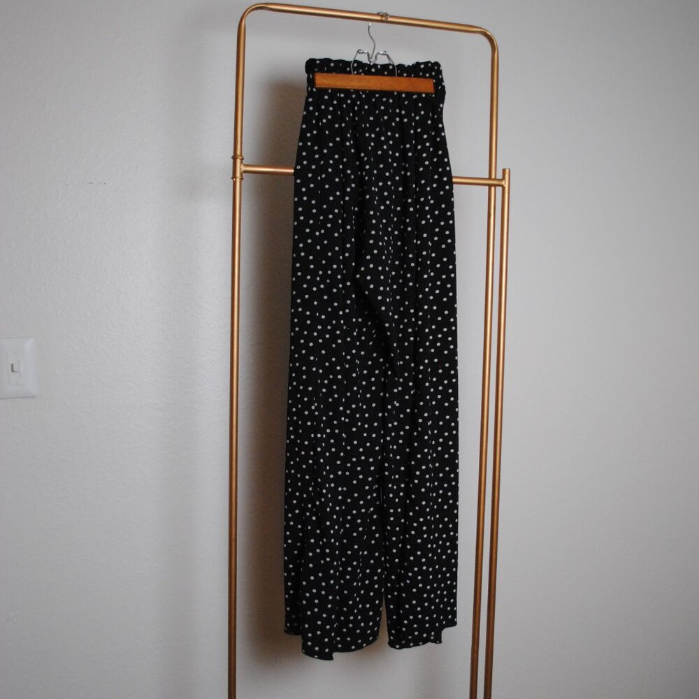 High-waisted Polka Dot Wide-leg Pant